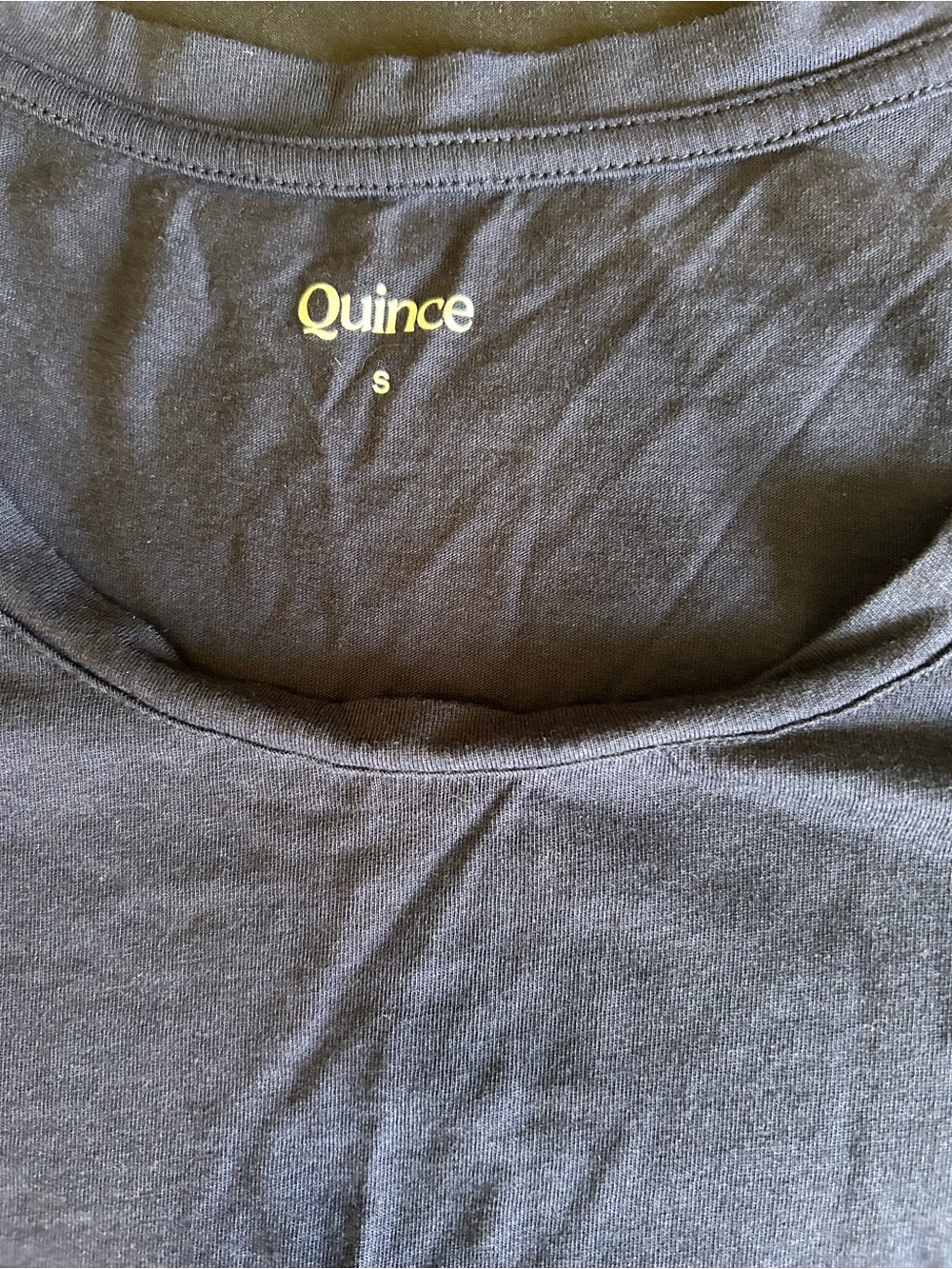 Quince Dark Blue Scoop Neck Cotton Modal Blend Short Sleeve Tee Women’s Small - Picture 3 of 5